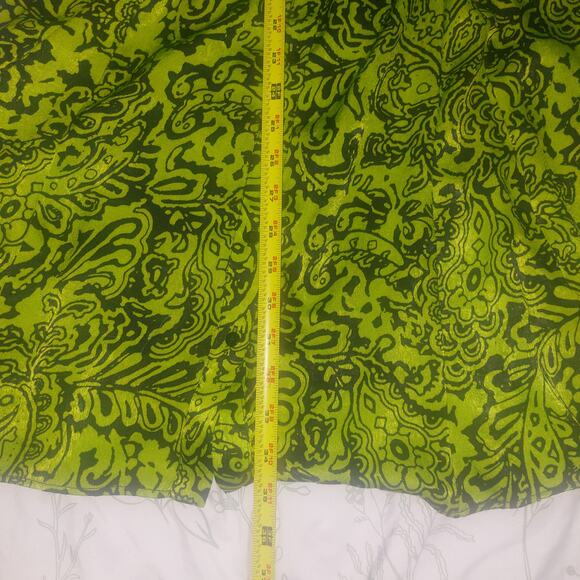 Zara women's paisley wrap dress green Sz Small witchy office party fall festive - Picture 7 of 9